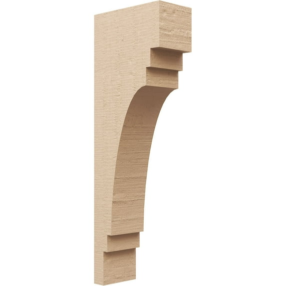 5"W x 10"D x 30"H Thin Pescadero Rough Cedar Woodgrain TimberThane Corbel, Primed Tan