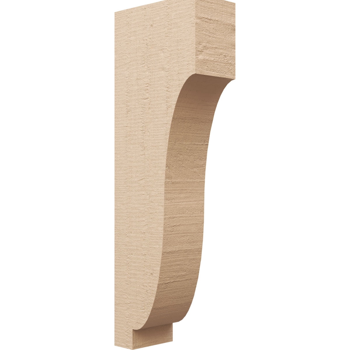 5"W x 10"D x 30"H Thin Van Buren Rough Cedar Woodgrain TimberThane Corbel, Primed Tan