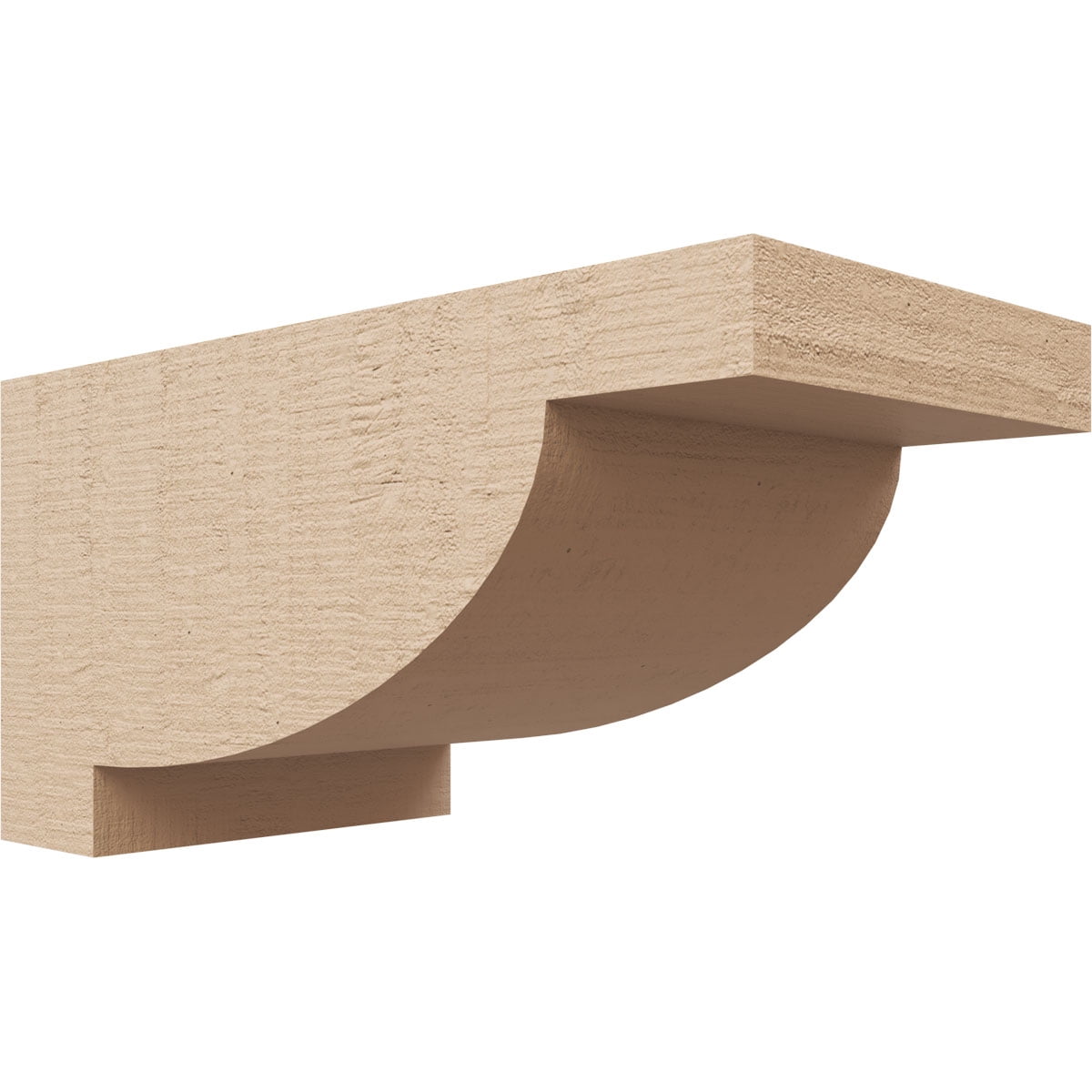 5"W x 10"D x 5"H Wide Alpine Rough Cedar Woodgrain TimberThane Corbel, Primed Tan