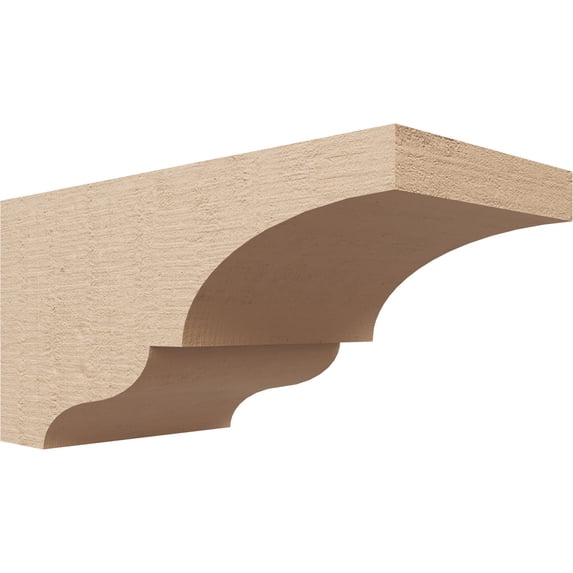 5"W x 10"D x 5"H Wide Asheboro Rough Cedar Woodgrain TimberThane Corbel, Primed Tan