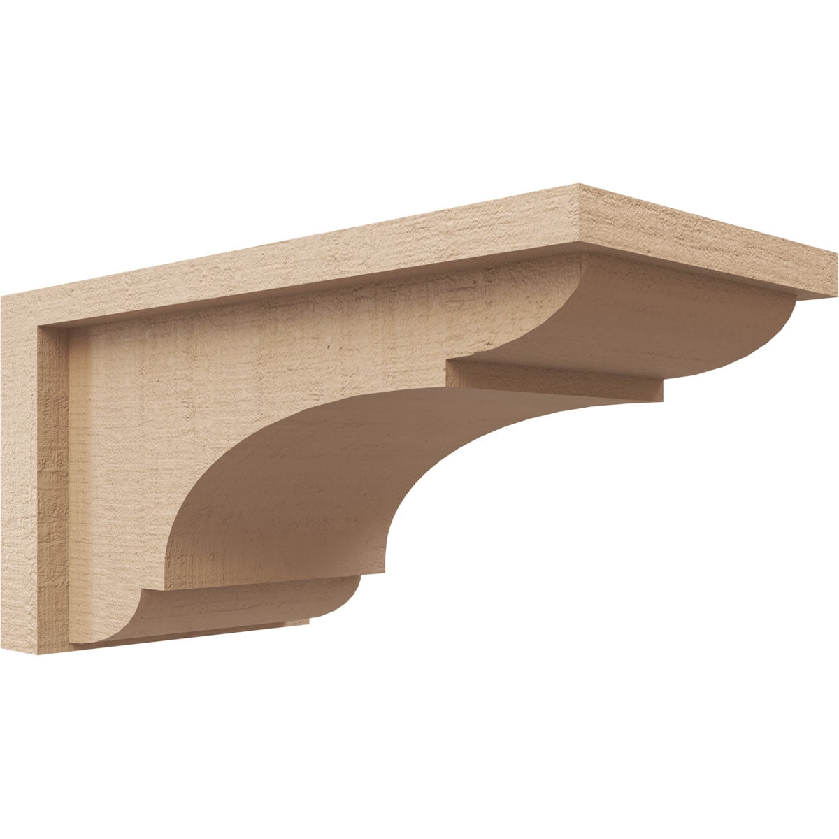 5"W x 10"D x 5"H Wide Bryant Rough Cedar Woodgrain TimberThane Corbel, Primed Tan