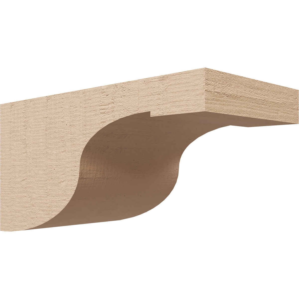 5"W x 10"D x 5"H Wide Del Monte Rough Cedar Woodgrain TimberThane Corbel, Primed Tan