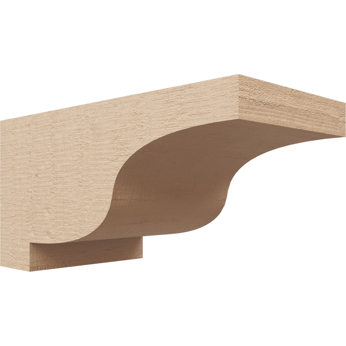 5"W x 10"D x 5"H Wide Newport Rough Cedar Woodgrain TimberThane Corbel, Primed Tan
