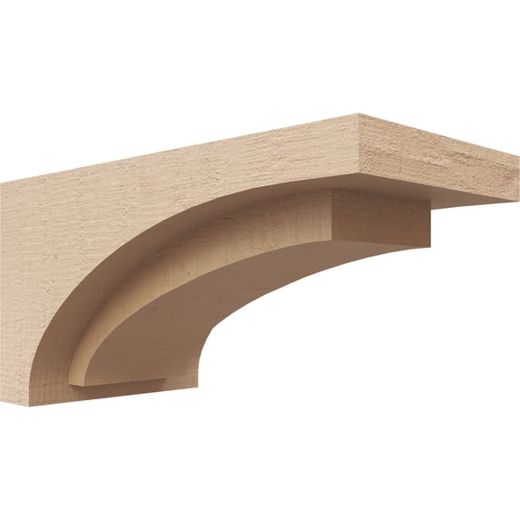 5"W x 10"D x 5"H Wide Rivera Rough Cedar Woodgrain TimberThane Corbel, Primed Tan