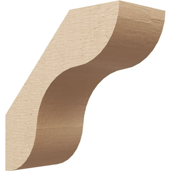 Ekena Millwork 5"W x 12"D x 12"H Carmel Rough Cedar Woodgrain TimberThane Knee Brace, Primed