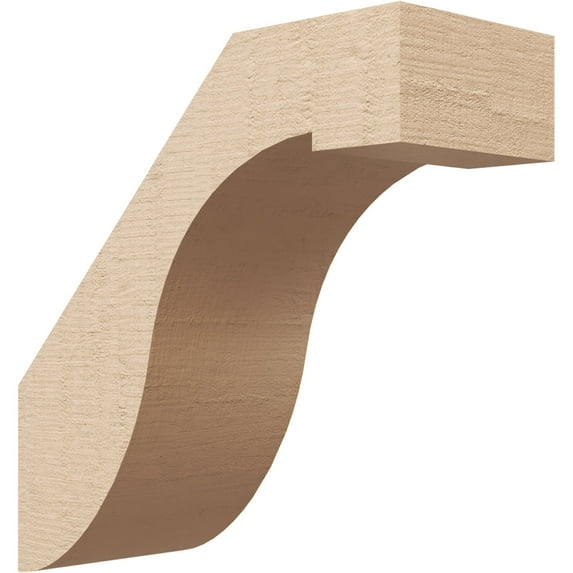 Ekena Millwork 5"W x 12"D x 12"H Del Monte Rough Cedar Woodgrain TimberThane Knee Brace, Primed