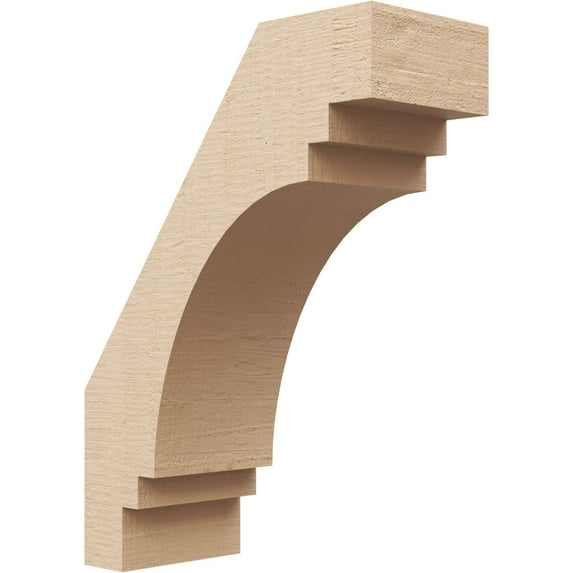 Ekena Millwork 5"W x 12"D x 16"H Pescadero Rough Cedar Woodgrain TimberThane Knee Brace, Primed