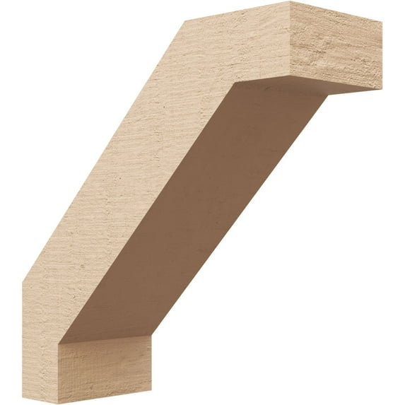 Ekena Millwork 5"W x 14"D x 14"H Burlington Rough Cedar Woodgrain TimberThane Knee Brace, Primed