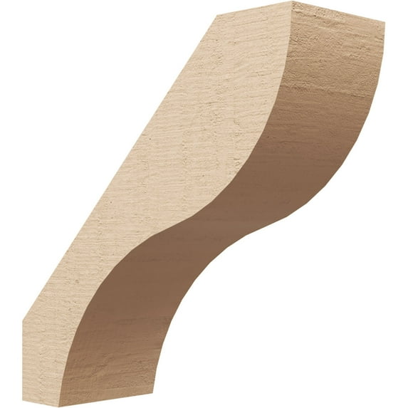 Ekena Millwork 5"W x 14"D x 14"H Geneva Rough Cedar Woodgrain TimberThane Knee Brace, Primed