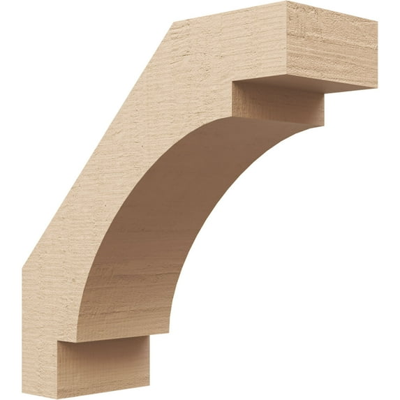 Ekena Millwork 5"W x 14"D x 14"H Merced Rough Cedar Woodgrain TimberThane Knee Brace, Primed