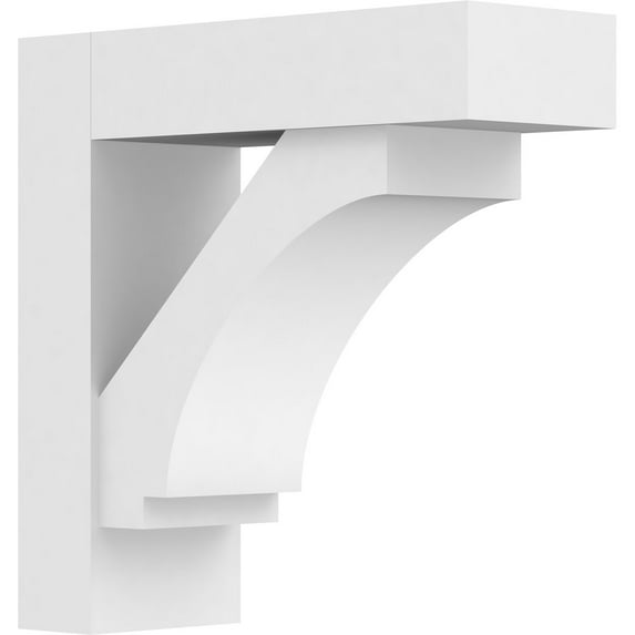 Ekena Millwork 5"W x 14"D x 14"H Standard Imperial Architectural Grade PVC Bracket With Block Ends