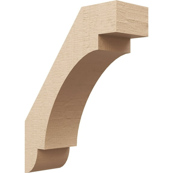 Ekena Millwork 5"W x 14"D x 18"H Aspen Rough Cedar Woodgrain TimberThane Knee Brace, Primed