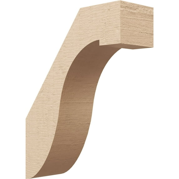 Ekena Millwork 5"W x 14"D x 18"H Del Monte Rough Cedar Woodgrain TimberThane Knee Brace, Primed