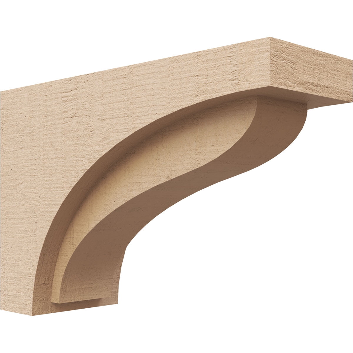 5"W x 15"D x 10"H Classic Helena Rough Cedar Woodgrain TimberThane Corbel, Primed Tan