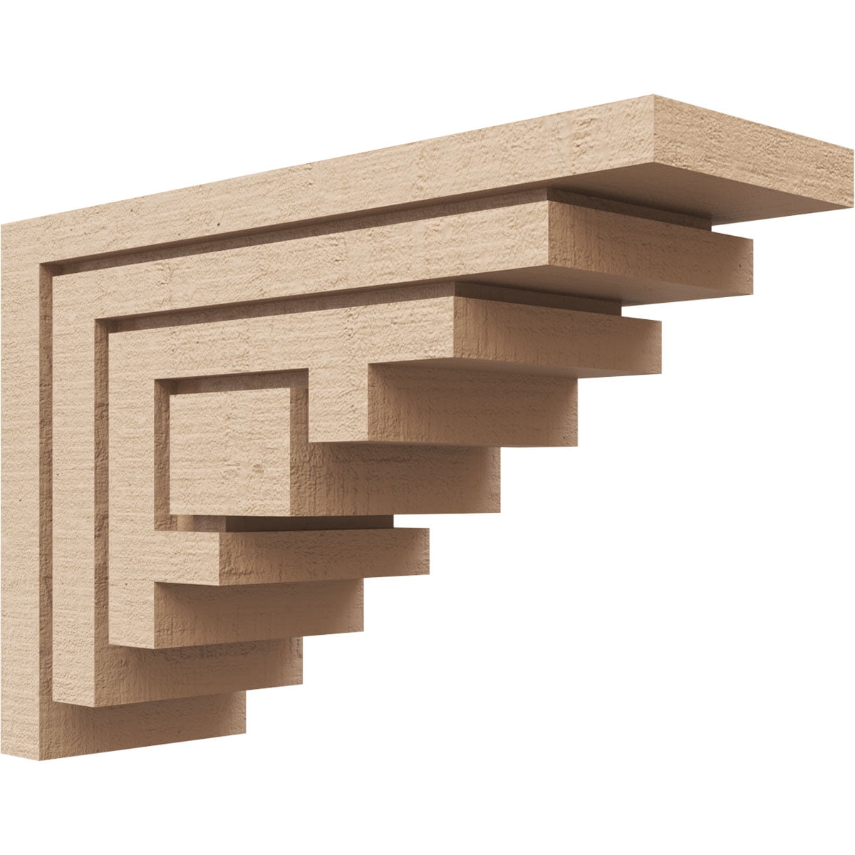 5"W x 15"D x 10"H Classic Landon Rough Cedar Woodgrain TimberThane Corbel, Primed Tan