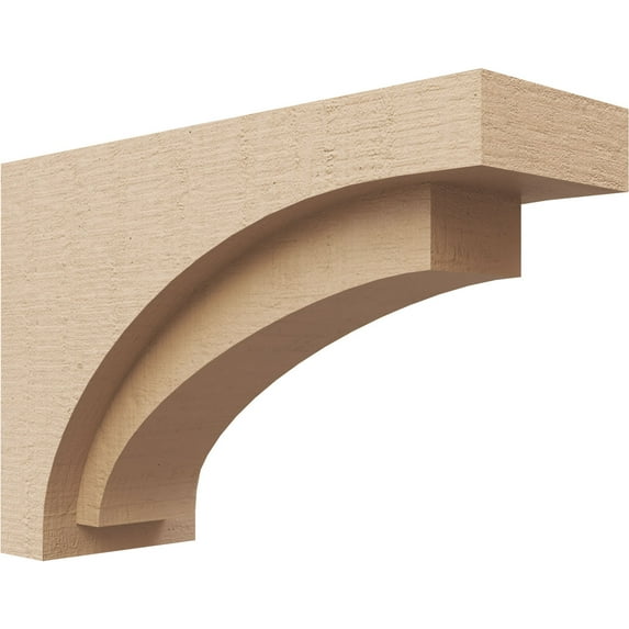 5"W x 15"D x 10"H Classic Rivera Rough Cedar Woodgrain TimberThane Corbel, Primed Tan