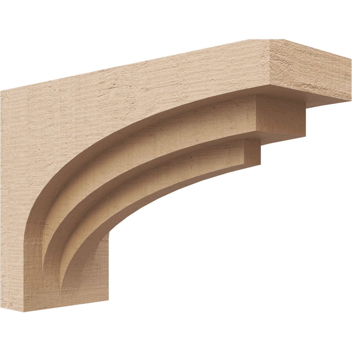 5"W x 15"D x 10"H Classic Rockford Rough Cedar Woodgrain TimberThane Corbel, Primed Tan