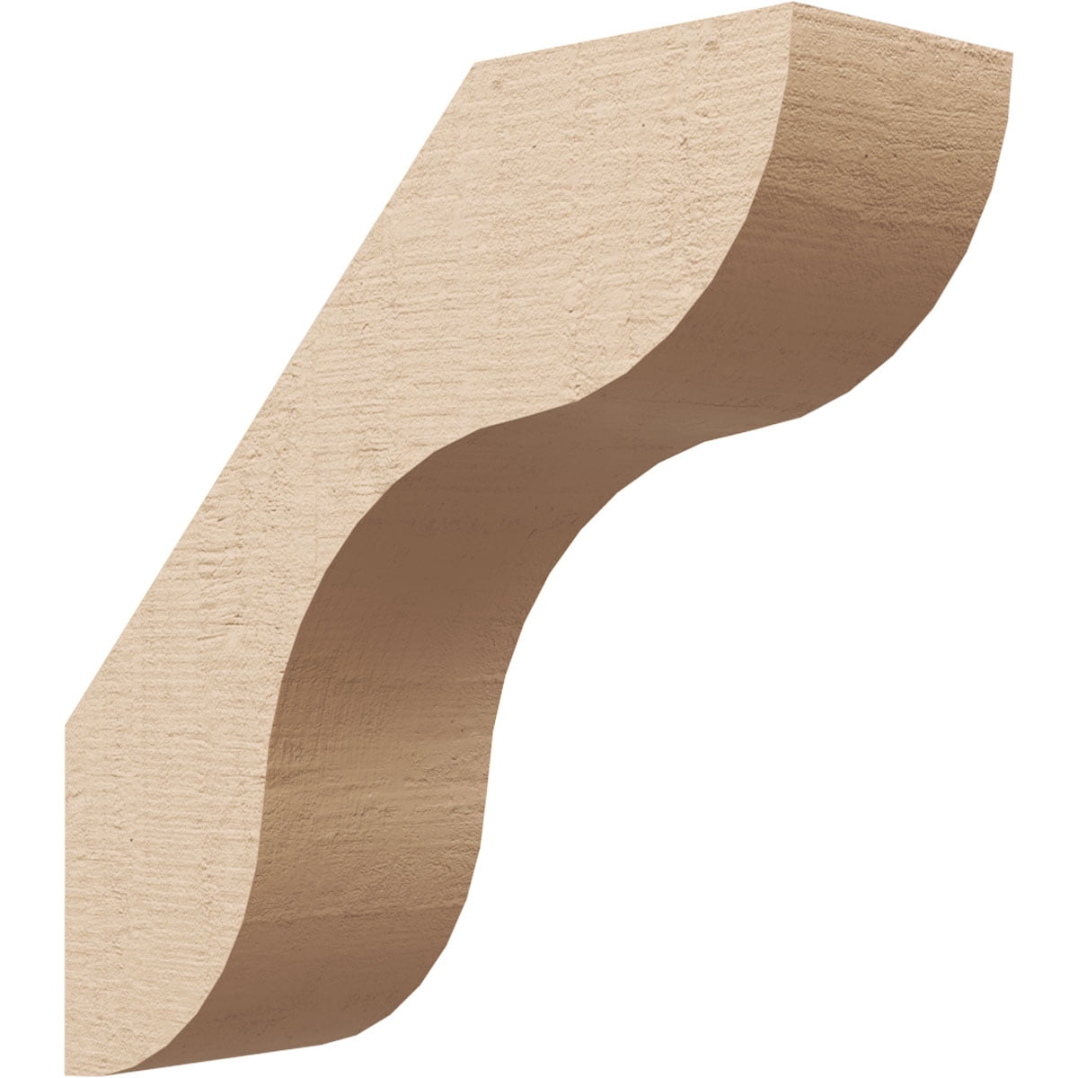 Ekena Millwork 5"W x 16"D x 16"H Carmel Rough Cedar Woodgrain TimberThane Knee Brace, Primed