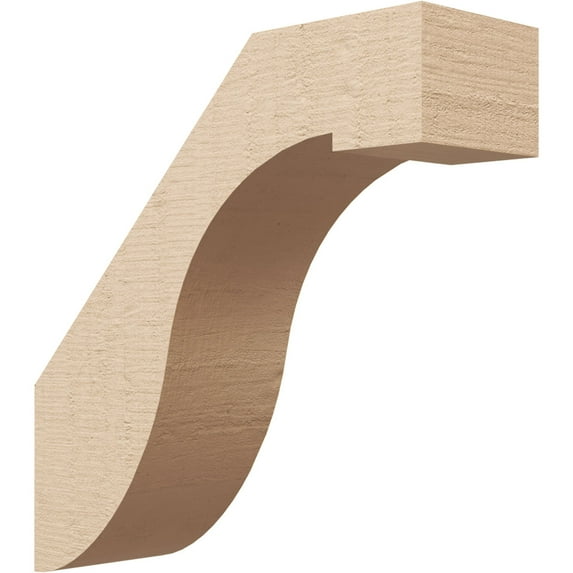 Ekena Millwork 5"W x 16"D x 16"H Del Monte Rough Cedar Woodgrain TimberThane Knee Brace, Primed