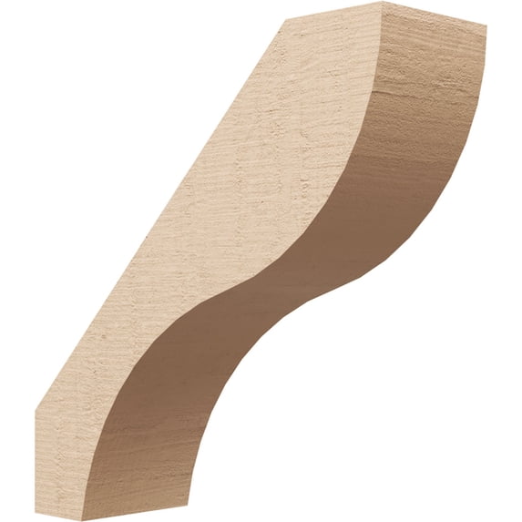 Ekena Millwork 5"W x 16"D x 16"H Geneva Rough Cedar Woodgrain TimberThane Knee Brace, Primed