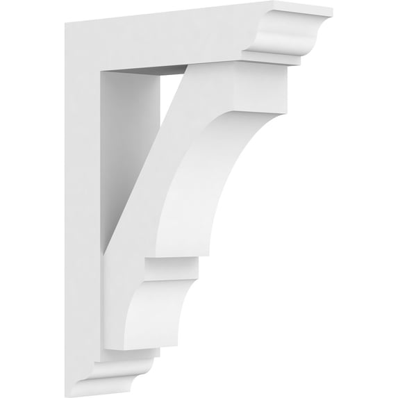 Ekena Millwork 5"W x 16"D x 22"H Standard Balboa Architectural Grade PVC Bracket With Traditional Ends