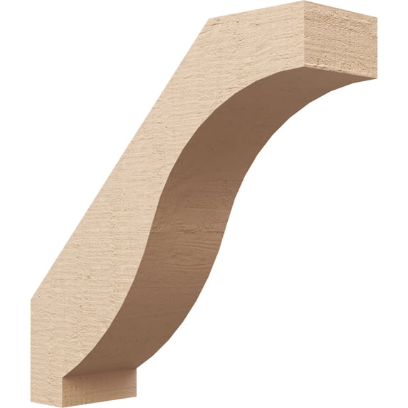Ekena Millwork 5"W x 18"D x 18"H Baker Rough Cedar Woodgrain TimberThane Knee Brace, Primed