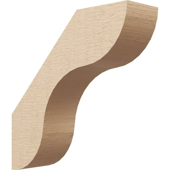 Ekena Millwork 5"W x 18"D x 18"H Carmel Rough Cedar Woodgrain TimberThane Knee Brace, Primed