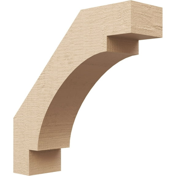 Ekena Millwork 5"W x 18"D x 18"H Merced Rough Cedar Woodgrain TimberThane Knee Brace, Primed