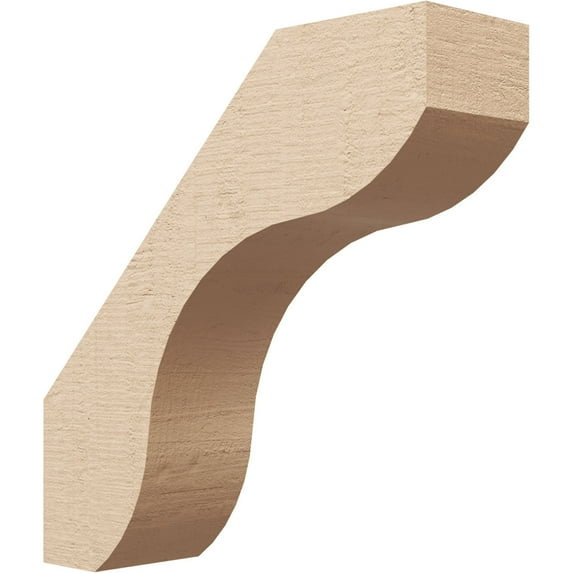 Ekena Millwork 5"W x 18"D x 18"H Stanfield Rough Cedar Woodgrain TimberThane Knee Brace, Primed