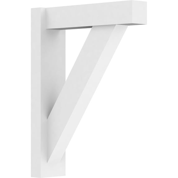 Ekena Millwork 5"W x 18"D x 24"H Traditional Architectural Grade PVC Outlooker with Block Ends