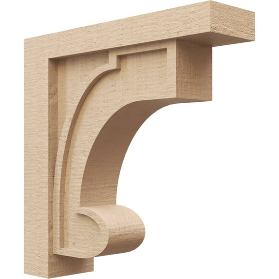 5"W x 20"D x 20"H Thin Alma Rough Cedar Woodgrain TimberThane Corbel, Primed Tan