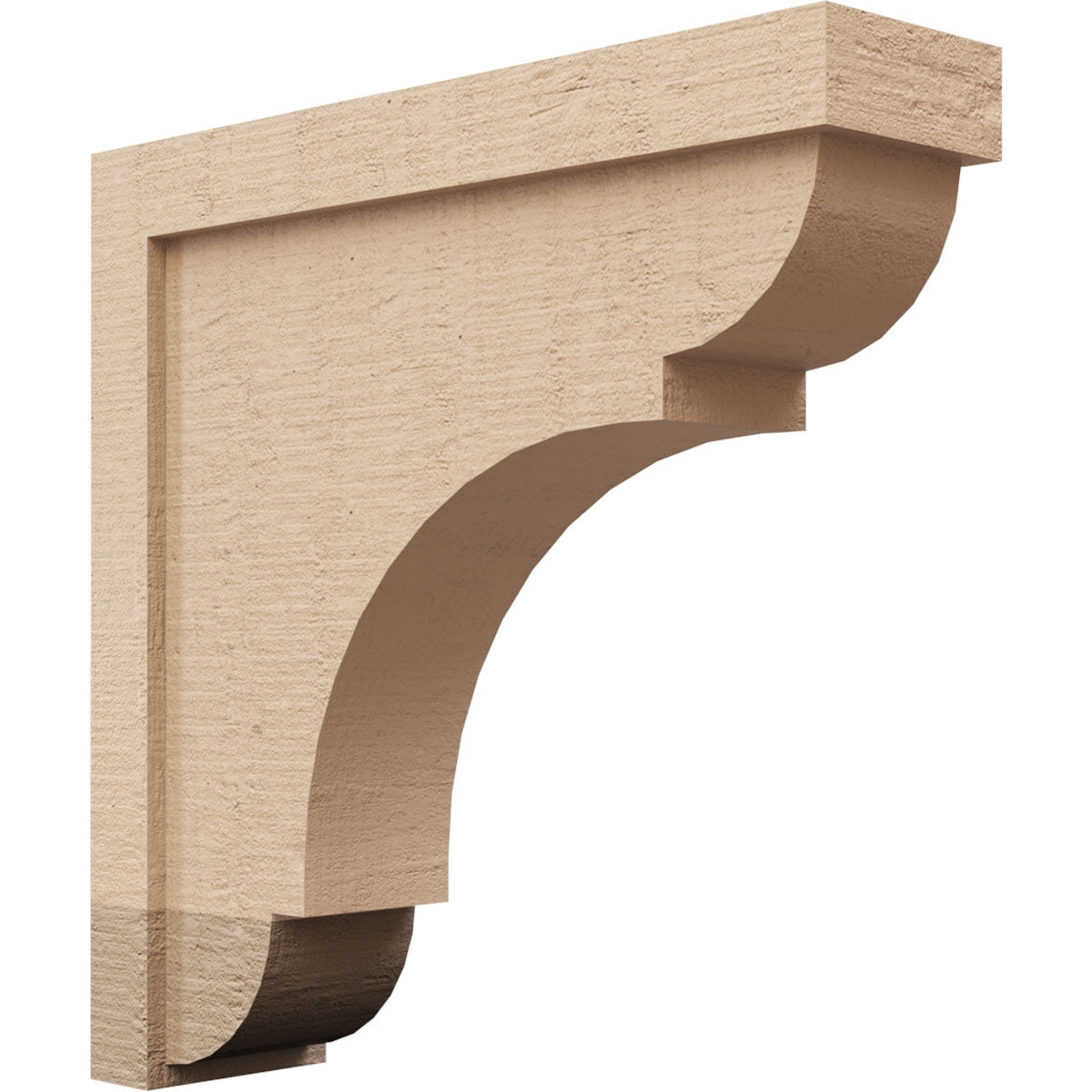 5"W x 20"D x 20"H Thin Bryant Rough Cedar Woodgrain TimberThane Corbel, Primed Tan