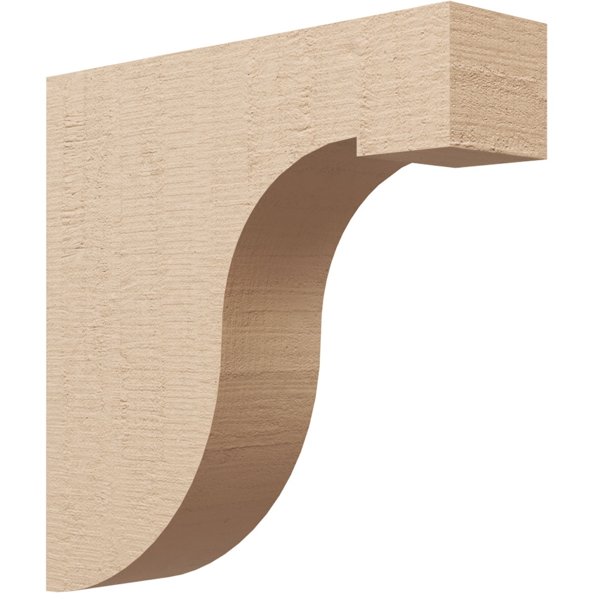 5"W x 20"D x 20"H Thin Del Monte Rough Cedar Woodgrain TimberThane Corbel, Primed Tan