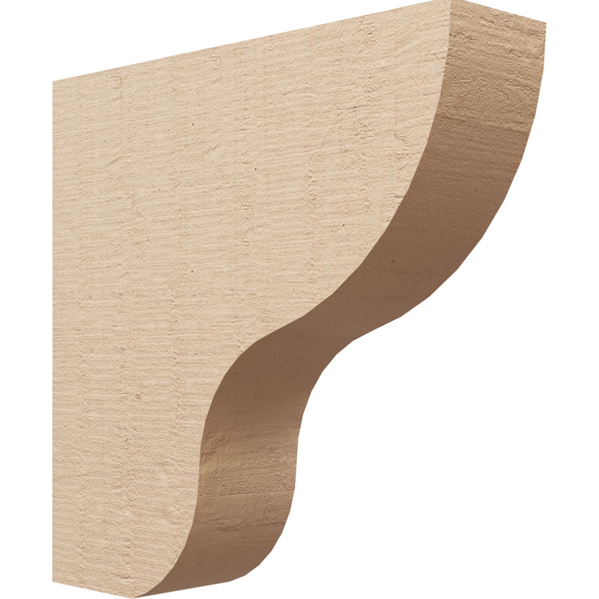 5"W x 20"D x 20"H Thin Greensboro Rough Cedar Woodgrain TimberThane Corbel, Primed Tan