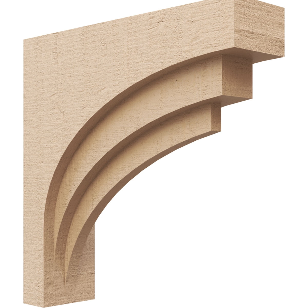 5"W x 20"D x 20"H Thin Rockford Rough Cedar Woodgrain TimberThane Corbel, Primed Tan