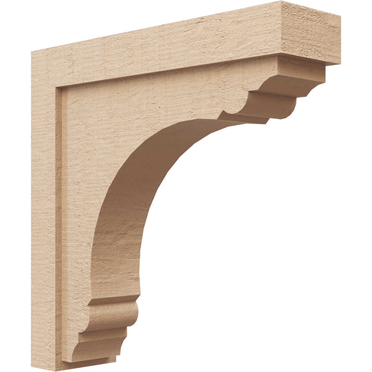 5"W x 20"D x 20"H Thin Warren Rough Cedar Woodgrain TimberThane Corbel, Primed Tan