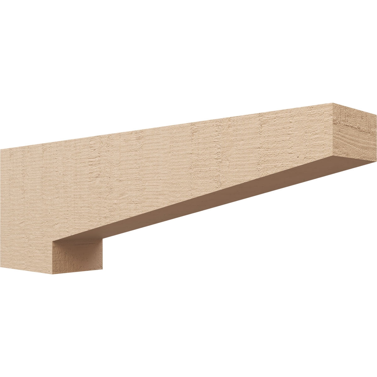 5"W x 30"D x 10"H Thin Clemmons Rough Cedar Woodgrain TimberThane Corbel, Primed Tan