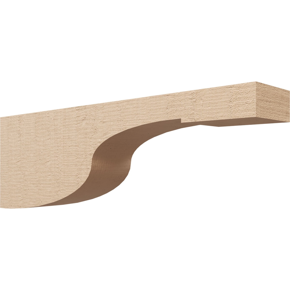 5"W x 30"D x 10"H Thin Del Monte Rough Cedar Woodgrain TimberThane Corbel, Primed Tan