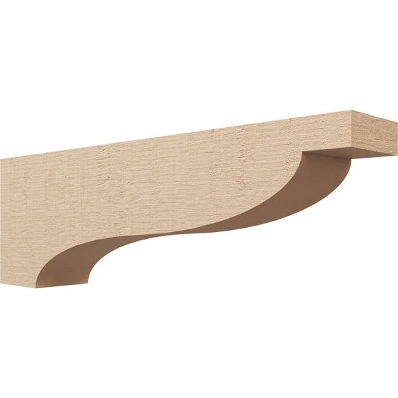 5"W x 30"D x 10"H Thin Garner Rough Cedar Woodgrain TimberThane Corbel, Primed Tan