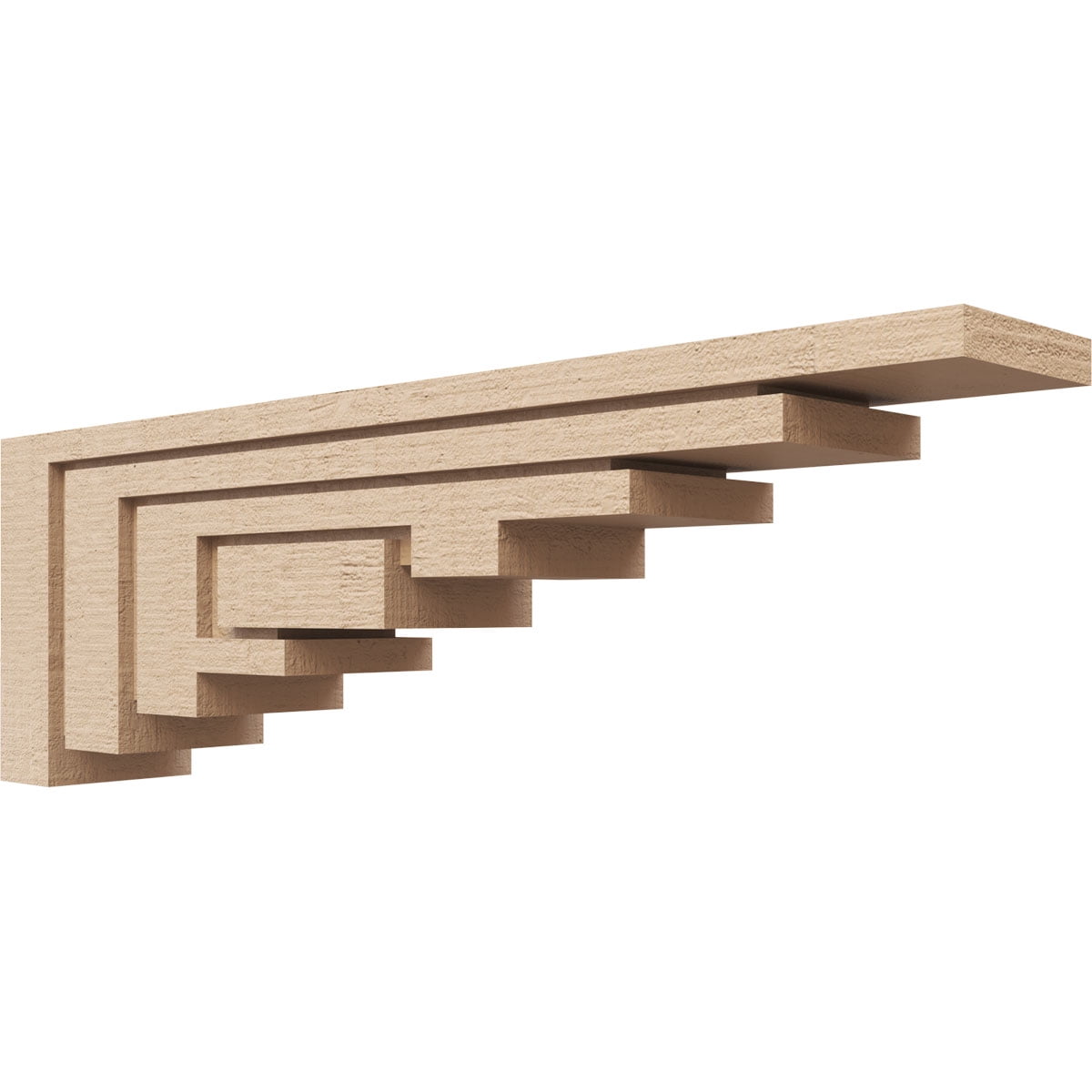 5"W x 30"D x 10"H Thin Landon Rough Cedar Woodgrain TimberThane Corbel, Primed Tan