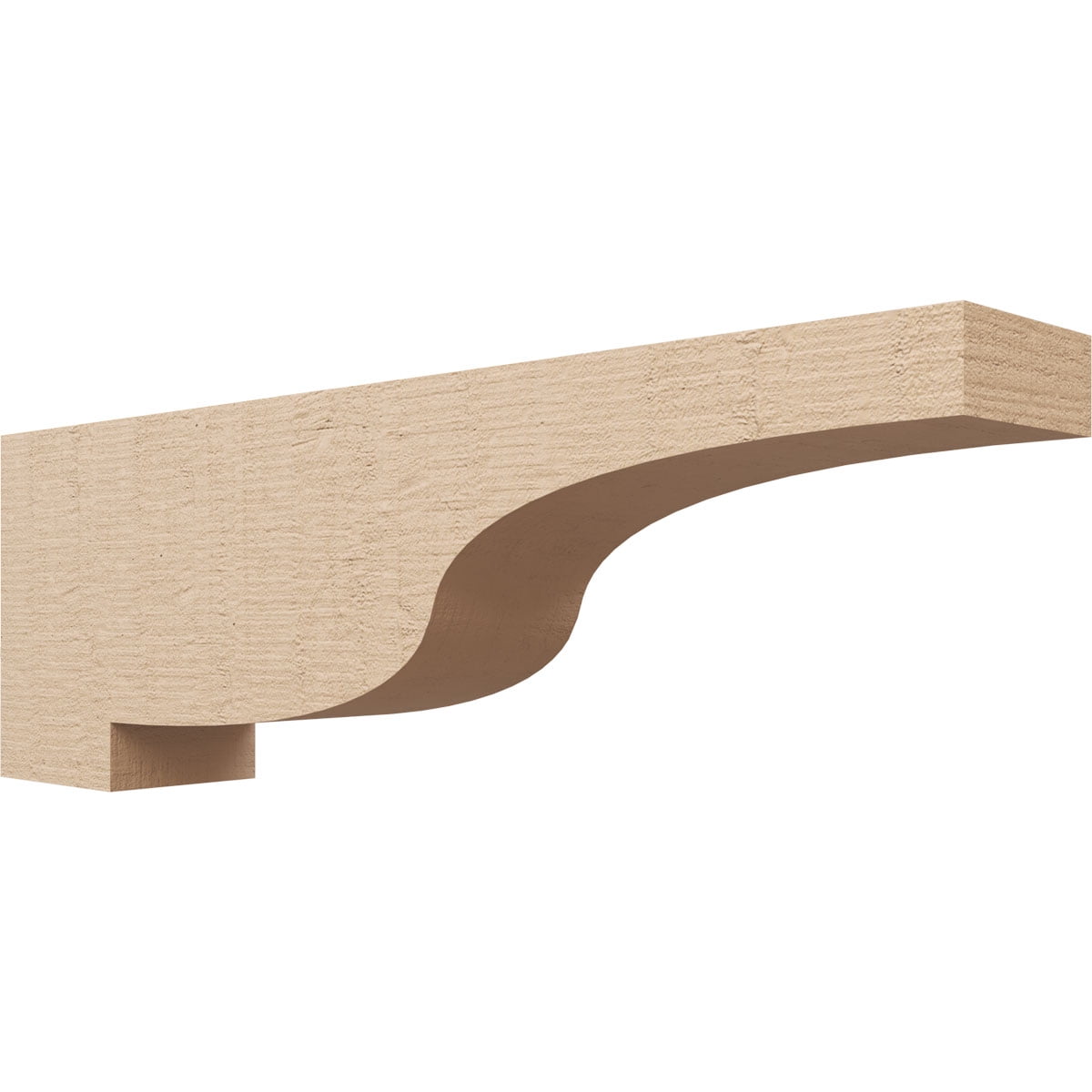 5"W x 30"D x 10"H Thin Newport Rough Cedar Woodgrain TimberThane Corbel, Primed Tan