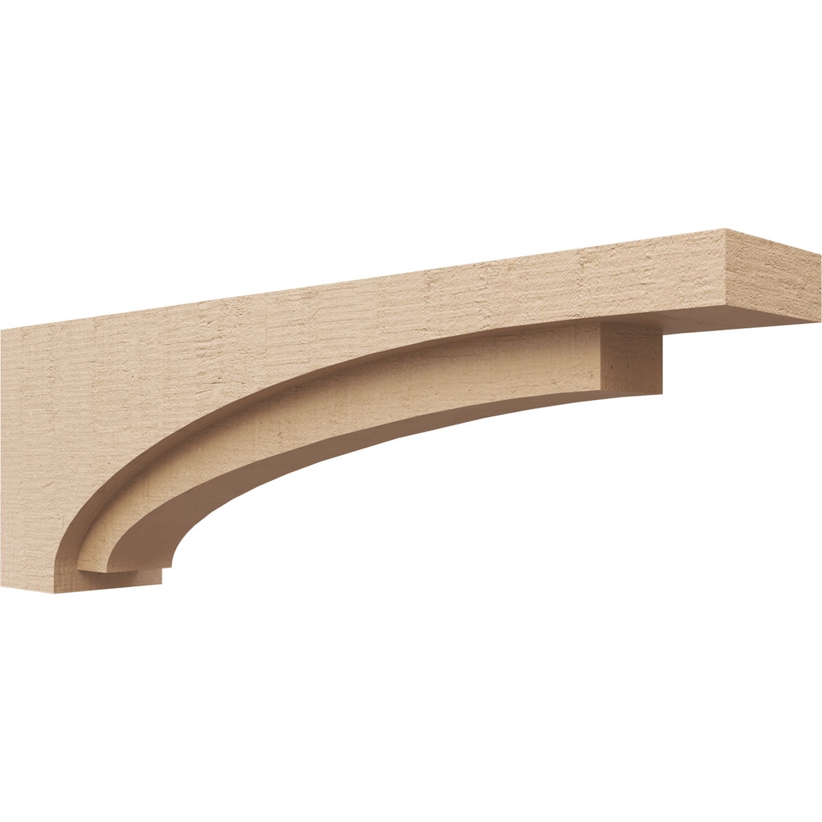 5"W x 30"D x 10"H Thin Rivera Rough Cedar Woodgrain TimberThane Corbel, Primed Tan