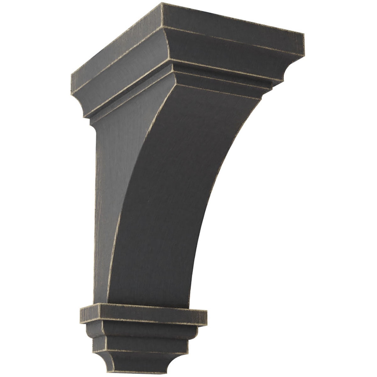Medium Black Rubberwood Vintage Decor Corbel, 10" Height