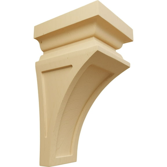 Ekena Millwork 5"W x 5 3/4"D x 10"H Medium Nevio Wood Corbel, Alder