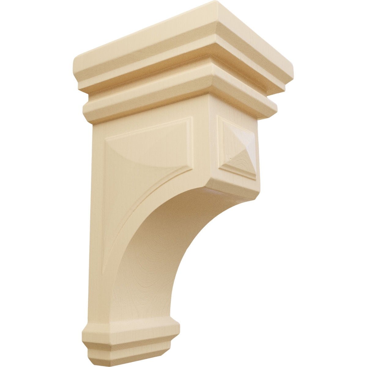 Medium Maple Woodruff Hand-Carved Wood Corbel, 10" Height