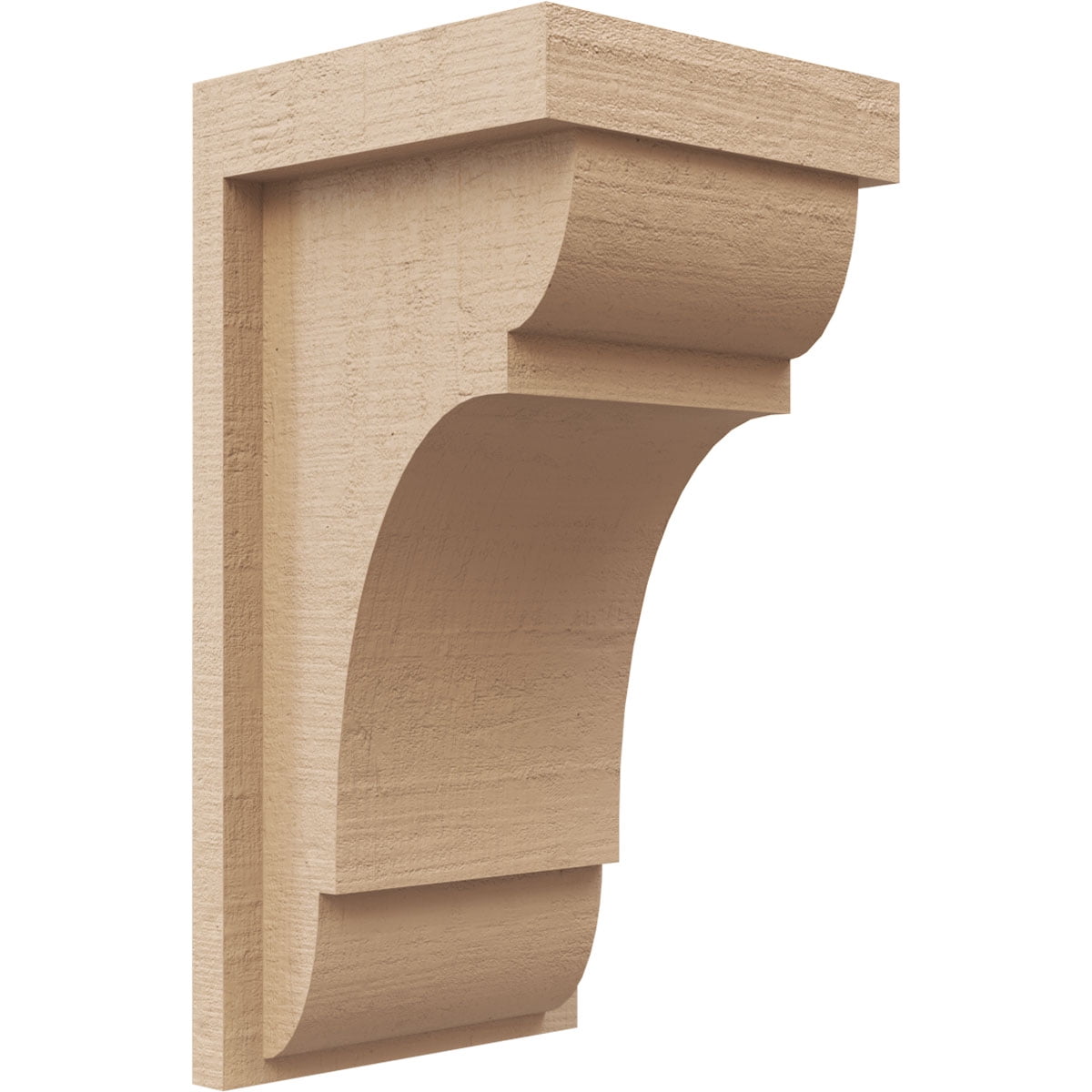5"W x 5"D x 10"H Wide Bryant Rough Cedar Woodgrain TimberThane Corbel, Primed Tan