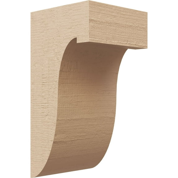 5"W x 5"D x 10"H Wide Del Monte Rough Cedar Woodgrain TimberThane Corbel, Primed Tan