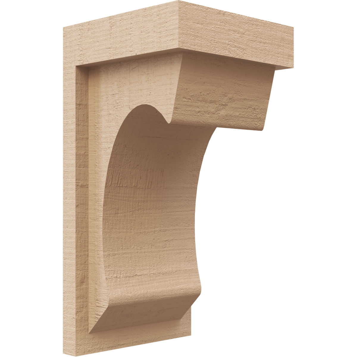 5"W x 5"D x 10"H Wide Emerson Rough Cedar Woodgrain TimberThane Corbel, Primed Tan