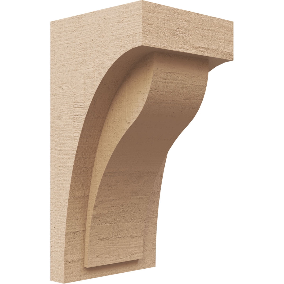 5"W x 5"D x 10"H Wide Helena Rough Cedar Woodgrain TimberThane Corbel, Primed Tan