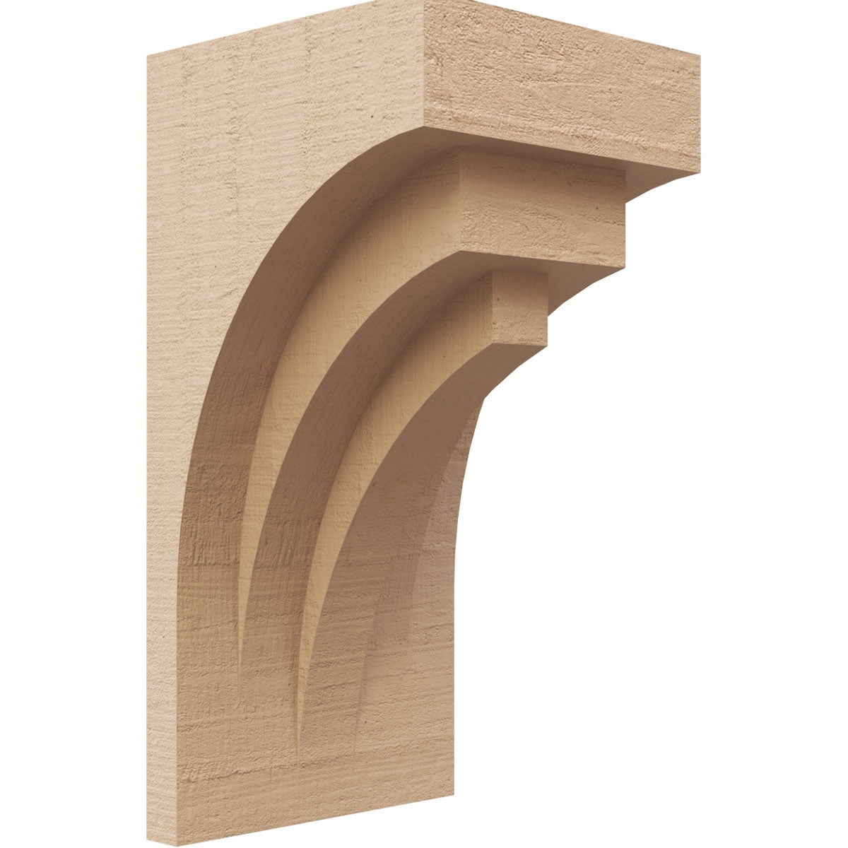 5"W x 5"D x 10"H Wide Rockford Rough Cedar Woodgrain TimberThane Corbel, Primed Tan